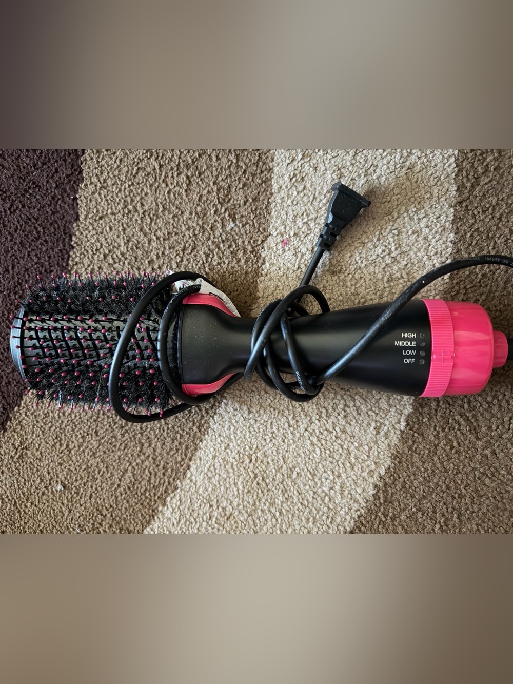Black and Pink Wireless Hair Styler Brush -